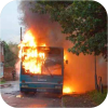 Volvo B10B Plaxton Verde on fire